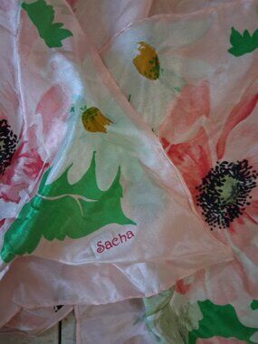 Sacha silk vintage floral scarf rectangular